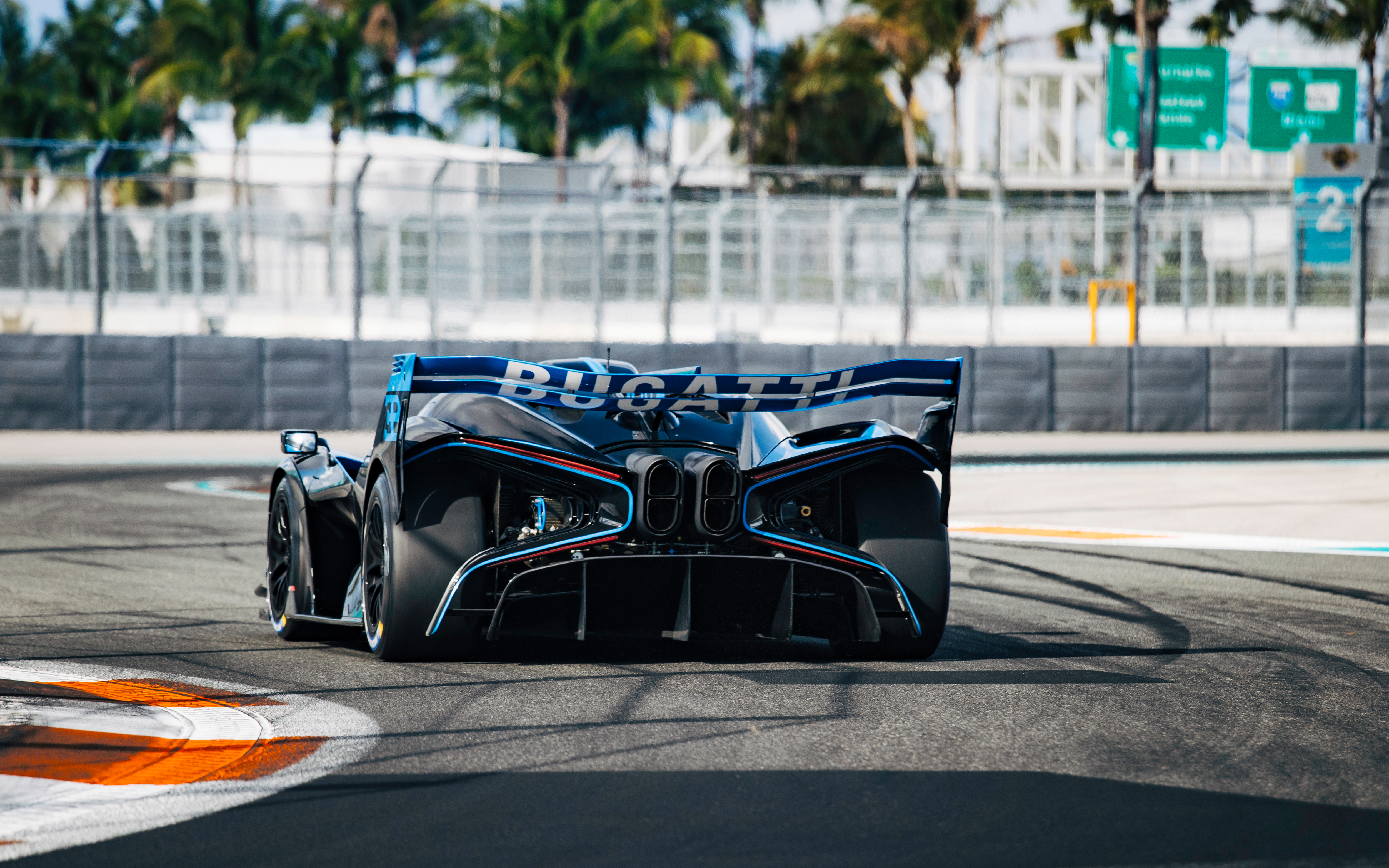 The Bugatti Bolide at the Miami International Autodrome.